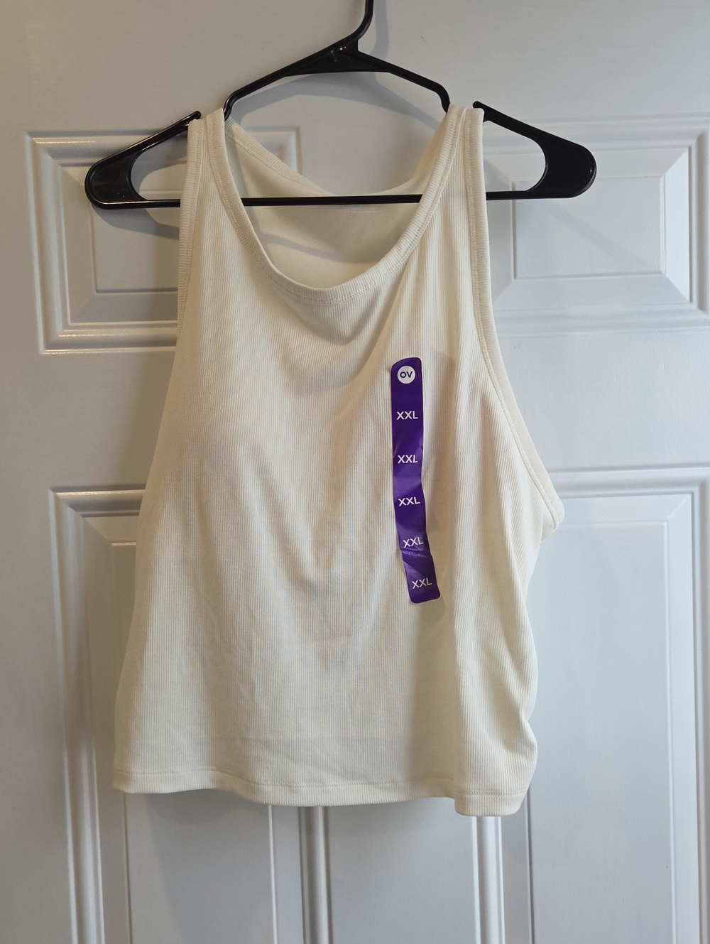 Outdoor Voices Cream Ribbed Racerback Tank